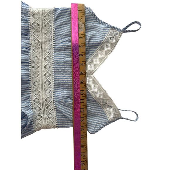 Cupshe Blue & White Stripe Lace Ruffled Mini Dress - Picture 6 of 14